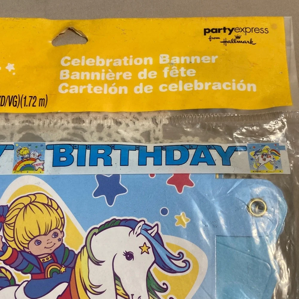 Vintage Rainbow Brite Happy Birthday Banner Set